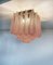 Murano Deckenlampe mit 32 rosa Glastropfen, 1990er 10