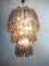 Lámpara de araña Venini grande de cristal de Murano de tres niveles con 48 vasos ahumados, años 90, Imagen 5