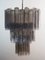 Großer Dreistufiger Venini Murano Glasröhren Kronleuchter mit 48 Rauchgläsern, 1990er 1