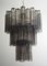 Lámpara de araña Venini grande de cristal de Murano de tres niveles con 48 vasos ahumados, años 90, Imagen 8