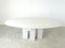 Mesa de comedor vintage oval de mármol blanco, años 70, Imagen 9