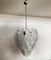 Vintage Italian Murano Chandelier with Frosted Carved Glass Leaves, 1990s 8