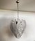 Vintage Italian Murano Chandelier with Frosted Carved Glass Leaves, 1990s, Image 8
