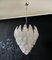 Vintage Italian Murano Chandelier with Frosted Carved Glass Leaves, 1990s 5
