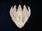 Vintage Italian Murano Chandelier with Frosted Carved Glass Leaves, 1990s, Image 7