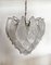 Vintage Italian Murano Chandelier with Frosted Carved Glass Leaves, 1990s, Image 6