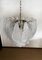 Vintage Italian Murano Chandelier with Frosted Carved Glass Leaves, 1990s, Image 12