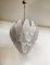 Vintage Italian Murano Chandelier with Frosted Carved Glass Leaves, 1990s 1