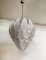 Vintage Italian Murano Chandelier with Frosted Carved Glass Leaves, 1990s, Image 1