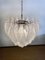 Vintage Italian Murano Chandelier with Frosted Carved Glass Leaves, 1990s 11