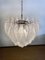 Vintage Italian Murano Chandelier with Frosted Carved Glass Leaves, 1990s, Image 11