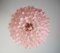 Lampadario grande in vetro di Murano con 101 petali in vetro rosa Lattimo, anni '90, Immagine 14