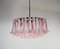 Large Murano Glass Chandelier with 101 Pink Lattimo Glass Petals, 1990s 1
