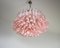 Large Murano Glass Chandelier with 101 Pink Lattimo Glass Petals, 1990s 6