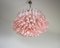 Large Murano Glass Chandelier with 101 Pink Lattimo Glass Petals, 1990s, Image 6