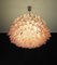 Large Murano Glass Chandelier with 101 Pink Lattimo Glass Petals, 1990s 11