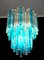 Murano Glass Triedri Chandelier with 92 Transparent and Blue Prisms, 1990s 10
