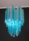 Murano Glass Triedri Chandelier with 92 Transparent and Blue Prisms, 1990s 6
