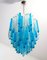 Murano Glass Triedri Chandelier with 92 Transparent and Blue Prisms, 1990s 1