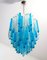 Murano Glass Triedri Chandelier with 92 Transparent and Blue Prisms, 1990s, Image 1