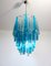 Murano Glass Triedri Chandelier with 92 Transparent and Blue Prisms, 1990s 2