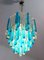 Murano Glass Triedri Chandelier with 92 Transparent and Blue Prisms, 1990s 5