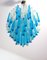 Murano Glass Triedri Chandelier with 92 Transparent and Blue Prisms, 1990s 9