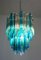 Murano Glass Triedri Chandelier with 92 Transparent and Blue Prisms, 1990s 4