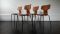 Model 3103 Teak Hammer Chairs by Arne Jacobsen for Fritz Hansen, 1963, Set of 4 2