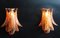 Vintage Murano Amber Felci Glass Wall Sconces, 1990s, Set of 2 1