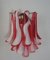 Italienische Vintage Murano Wandlampen mit 10 Roten Lattimo Glasblättern von Mazzega, 1990er, 2er Set 8