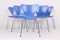 Sedie nr. 3107 blu di Arne Jacobsen per Fritz Hansen, 1994, set di 6, Immagine 1