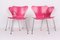 3107 Pink Chairs by Arne Jacobsen for Fritz Hansen, 1995, Set of 4 1