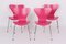 3107 Pink Chairs by Arne Jacobsen for Fritz Hansen, 1995, Set of 4 14