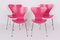 3107 Pink Chairs by Arne Jacobsen for Fritz Hansen, 1995, Set of 4, Image 14