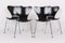 Chaises 3107 Noires par Arne Jacobsen pour Fritz Hansen, 1950s, Set de 4 13