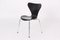 Chaises 3107 Noires par Arne Jacobsen pour Fritz Hansen, 1950s, Set de 4 9