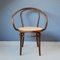 Butaca No. 209 de madera curvada y ratán de ZPM Radomsko, años 70, Imagen 1