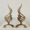 Flame Brass Andirons, France, 1960s, Set of 2 14