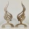 Flame Brass Andirons, France, 1960s, Set of 2 4