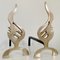 Flame Brass Andirons, France, 1960s, Set of 2, Image 1