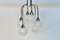 Italian Space Age Chromed Steel and Globe Milk Glass 6-Light Chandelier, 1960s 1