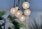 Italian Space Age Chromed Steel and Globe Milk Glass 6-Light Chandelier, 1960s 6