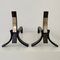 Cast Iron and Brass Andirons, France, 1960s, Set of 2, Image 11