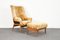 Vintage Sheepskin Lounge Chair with Footstool by Júlia Gaubek, 1969, Set of 2 1