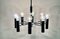 Lámpara de araña alemana era espacial de acero cromado de ocho luces de Hustadt Leuchten, años 60, Imagen 2
