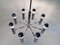 Lámpara de araña alemana era espacial de acero cromado de ocho luces de Hustadt Leuchten, años 60, Imagen 9
