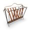 Mid Century Italian Folding Magazine Rack '50s Metal And Teak Wood 1