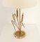 Brass Table Lamp with Wheat Spikes, Italy, 1970s, Image 4