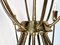 Large Mid-Century Patinated 15-Arm Brass Chandelier, Germany, 1950s 4
